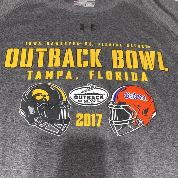 Under Armour T-shirt Iowa Hawkeyes Outback Bowl 2017 Graphic Loose Fit Medium - Picture 2 of 7